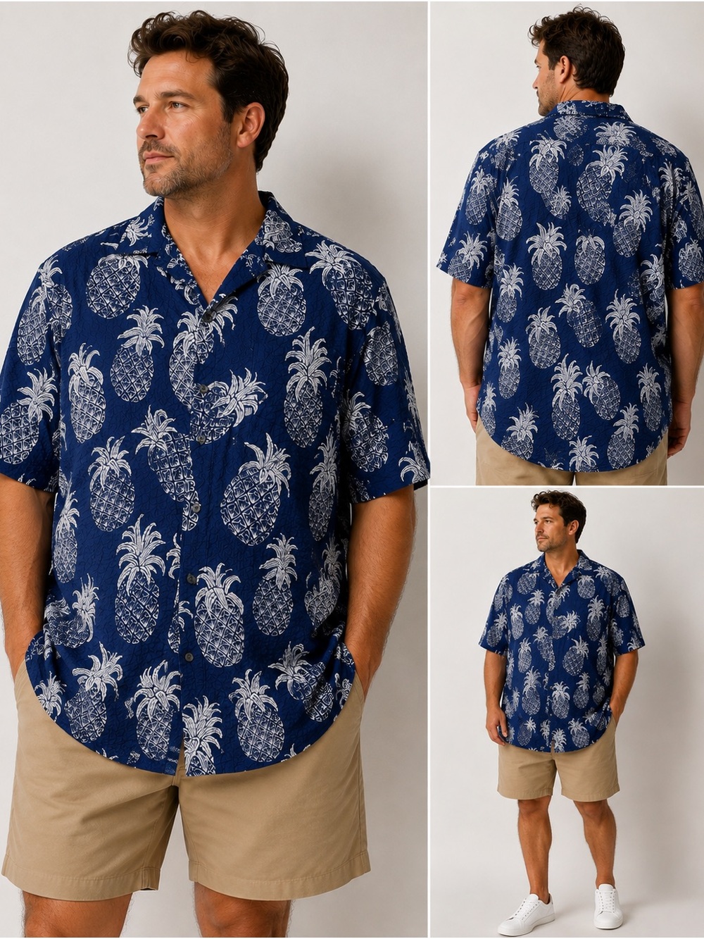 Tori Richard Men’s 2XL Hawaiian Shirt Pineapple Seersucker Cotton Made in Hawaii